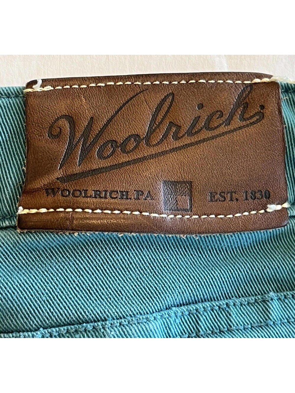 Woolrich Womens Slim Jeans Turquoise Stretch With Pockets Mid Rise Sz 16 - Picture 6 of 6